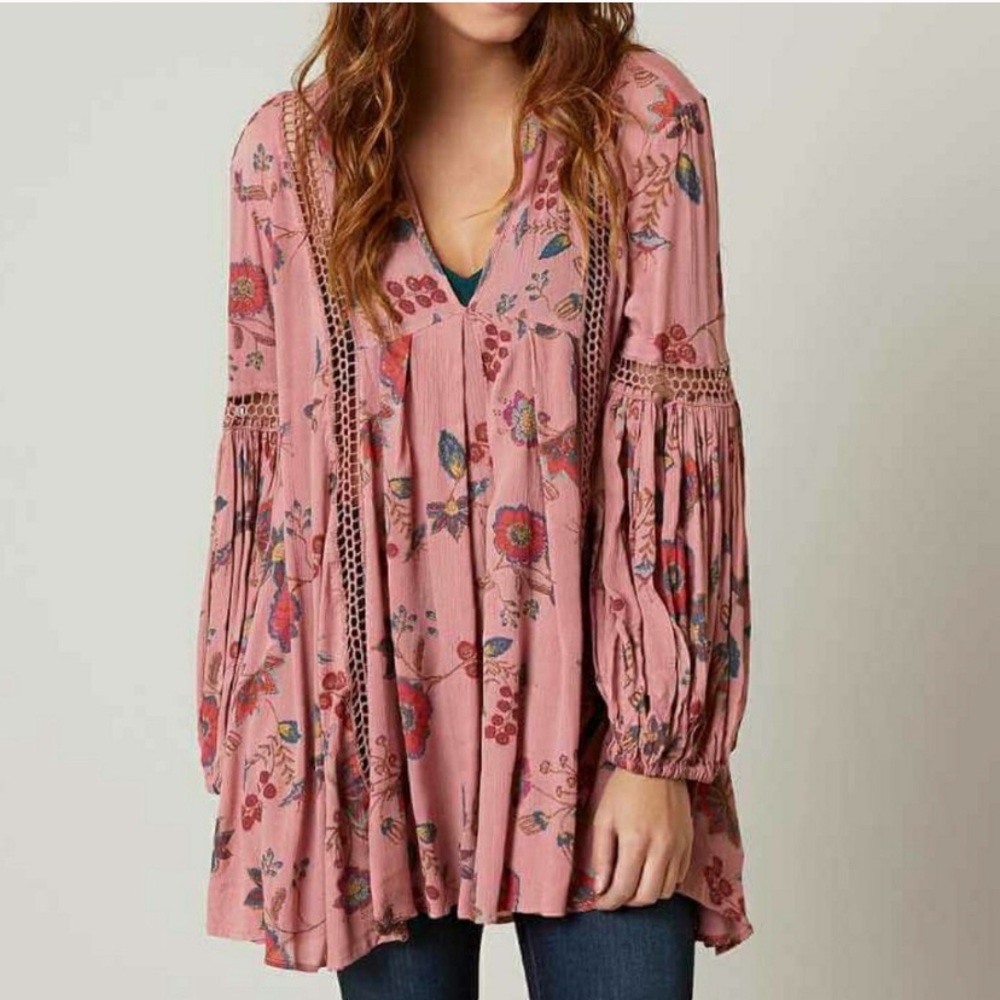 Free People Just The Two of Us pink tunic